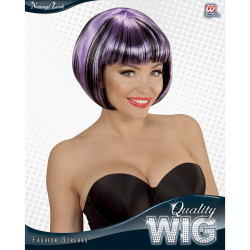 Mustjas violetne parukas triipudega