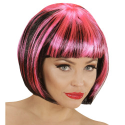 Black Pink Wig with Streaks