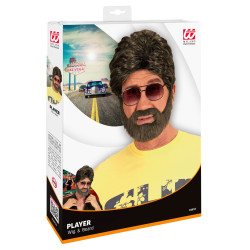 Punane parukas koos habemega