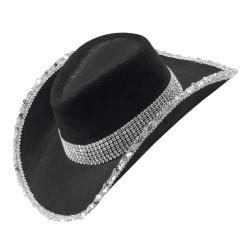 Black Cowboy Hat with Sequins
