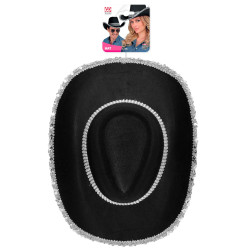 Must kauboimüts sädelevate kaunistustega