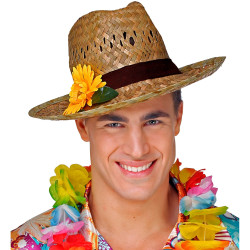 Straw Hat with Sunflower