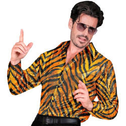 Men's Sparkling Tiger Print Party Shirts