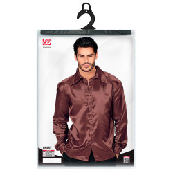 70-ndate diskoteekide pruunid satiinist särgid meestele