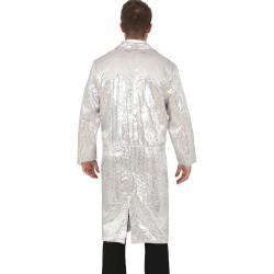 Frakk täiskasvanutele sädelevate detailidega (hõbedane)