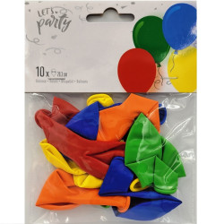 Assorted Color Balloons, 10 pcs, 8 inches