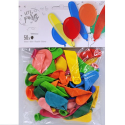 Assorted Colors, Shapes, and Sizes Balloons, 50 pcs.