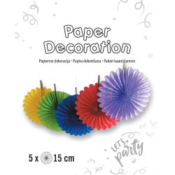 Paper Decoration "Fan", 15 cm, 5 pcs.