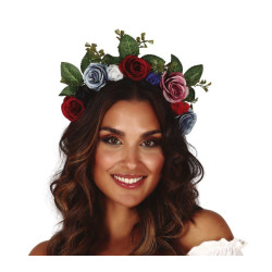 Floral Hair Band with Leaves