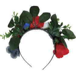 Floral Hair Band with Leaves