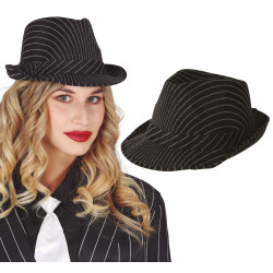 Black Striped Gangster Hat