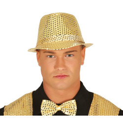 Golden Glitter Gangster Hat