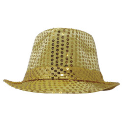 Golden Glitter Gangster Hat