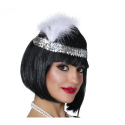 Hõbedane Charlestoni tiara sulgedega