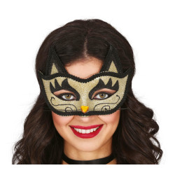 Kuldne sädelev kassi mask