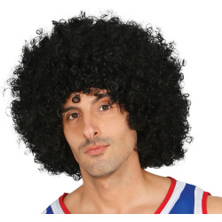 Parukas mustad hiiglaslikud lokid afro