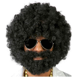 Afro Wig with Beard – Disco Style Costume Accessory